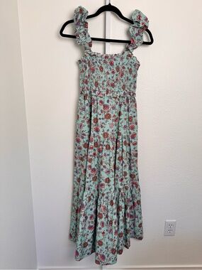 SEA NY Brita Floral Smocked Dress In Blue Size XS- NWT $395